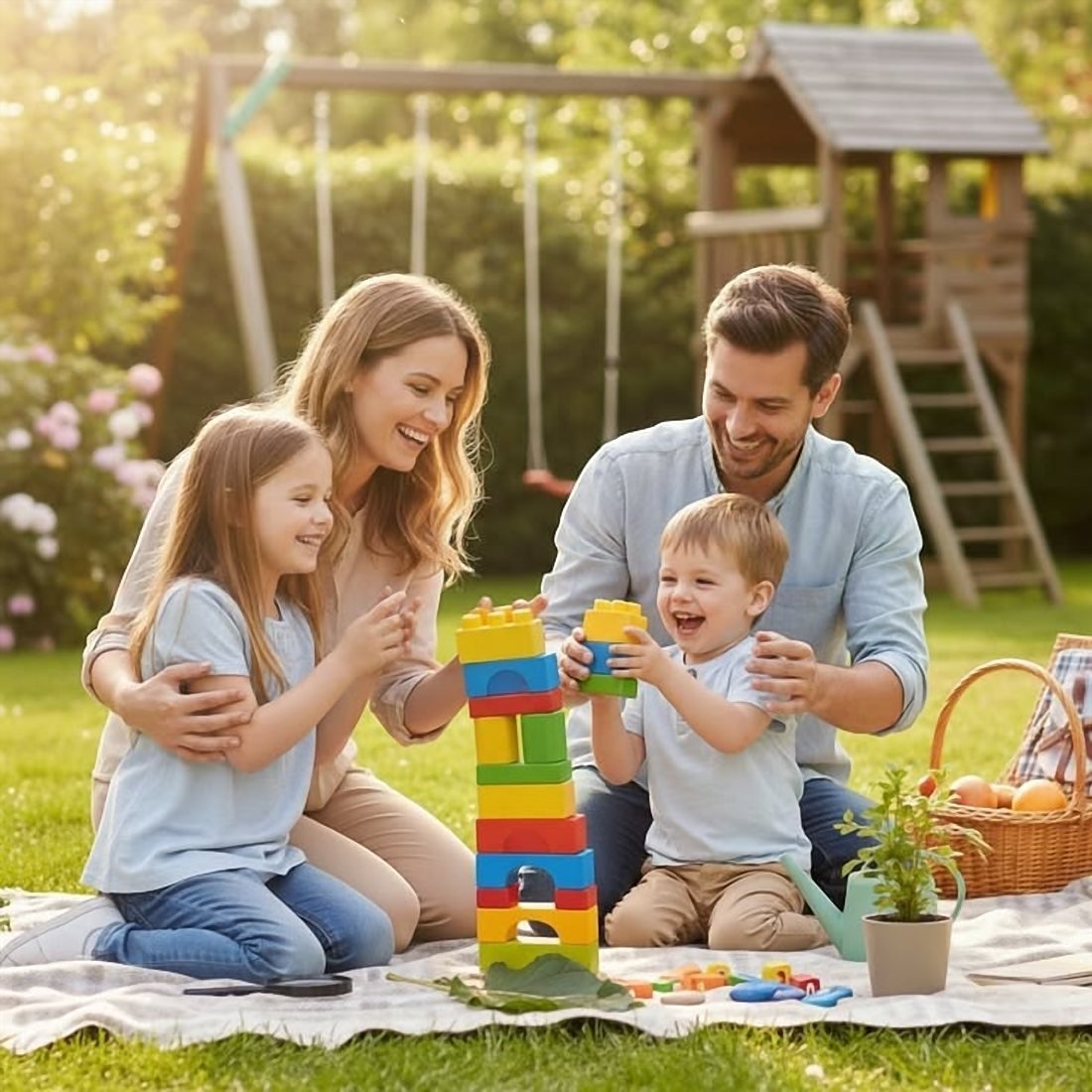 Family enjoying a day out together